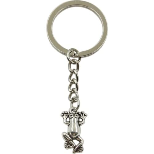 Factory Price Frog Pendant Key Ring Metal Chain Bronze Silver Color Men Car Gift Souvenirs Keychain Dropshipping