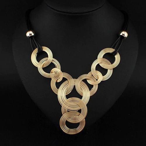 Gothic Punk Womens Circle Bead Choker Statement Necklace Jewelry Collier collar collana Mujer Party Bijoux