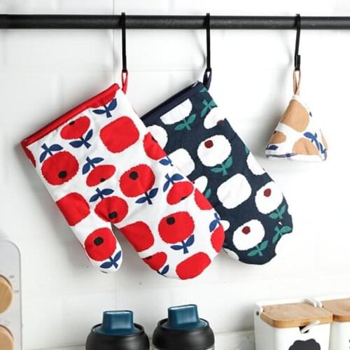 1pcs Kitchen Gloves Insulation Fruit Pattern Pad Cooking Microwave Gloves Baking BBQ Oven Potholders Oven Mitts Baking Tools
