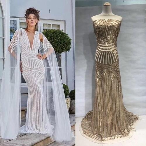 10colors High quality pure white African sequins French net lace fabric with elegant embroidery for wedding party dress FJL002