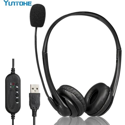 10pcs USB Noise Cancelling Microphone Headset Call Centre Office Headphones USB Binaural Headset Wired Traffic Schol Headset