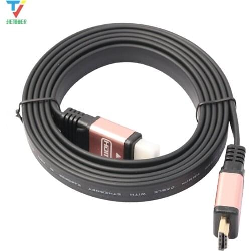 30pcs HDMI Cable 1m 1.8m 3m 5m 10m Long Flat Male To Male Gold 4k To HDMI 2.0 (4K X 2K) 1.4V 1080P 2160p 3D HD LCD TV Computer