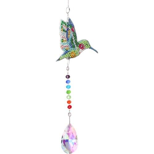 5D DIY Diamond Painting Mosaic Sun Catcher Jewelry Kit Rhinestone Wind Chime Pendant Crystal Hanging Ornament Home Mosaic Craft