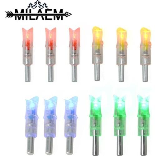 6 pcs Archery Lighted Arrow Nocks Fit For 7.6 mm Crossbow Arrow Shaft Led Light Nock Bow and Arrow Shooting Hunting Accesories