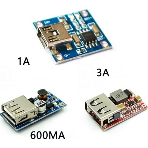 600MA 3A DC-DC Buck Converter 0.9V~5V boost step-down Module,TP4056 Mini USB phone charger 1A power supply Module