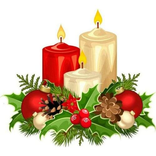 Diamond painting candle merry christmas picture full square / round 5d canvas embroidery art diy 3d diamond mosaic sticker