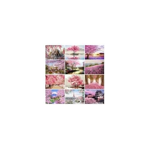 Diamond Painting Cherry Blossoms5D Diy Diamond Embroidery Full Round& Square Drill Diamond Mosaic Cross Stitch Home Decor