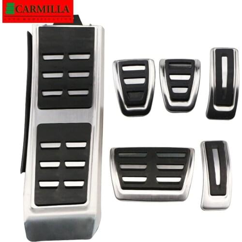 Carmilla Stainless Steel Car Pedals for Audi A6 C7 S6 4G 2012 - 2015 LHD AT MT Parts Auto Gas Brake Rest Foot Pedal Cover