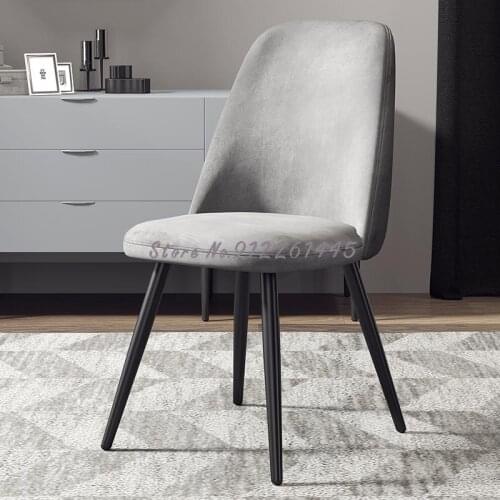 Nordic plus velvet dining chair modern minimalist net red lazy home backrest makeup chair iron art light luxury leisure receptio