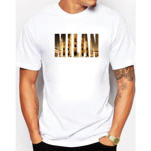 Brand Clothing Men T Shirt International Fashion Capital Milan City Design Prints Fitness Hip Hop Mens T-shirts camiseta