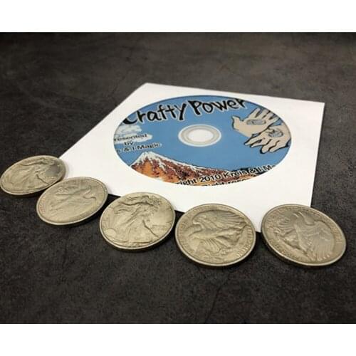 Crafty Power by Kreis Magic (DVD and Magnetic Walking Liberty Half Dollar Coins Set) Magic Tricks Coin Appaer Magia Gimmick Fun