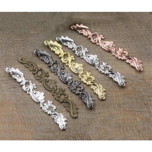 20pcs 7x78mm Brass Filigree Wraps Flower Connectors Metal Crafts Gift Decoration DIY Findings Jewelry Making
