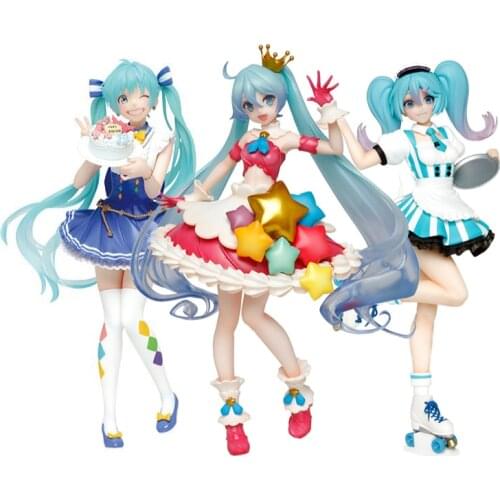 Hatsune Anime Toys 3 Styles 10th Anniversary Cake Maid Birthday Gift Miku Toy Model Decoration Kawaii