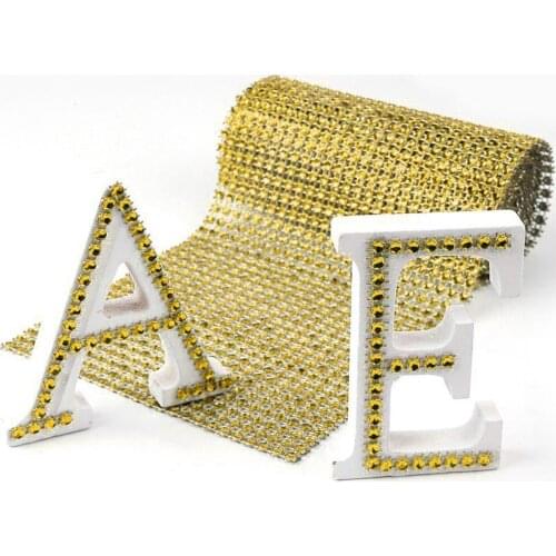 Wrap Diamond 1 Yard 8/24 Rows Gold Silver DIY Rhinestones Ribbon Crystal Roll Trim Diamond Mesh For Wrap Xmas Wedding Decoration