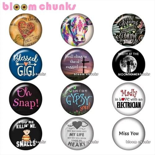Words love Gypsy soul Round photo glass cabochon demo flat back Making findings 12mm/18mm/20mm/25mm B4373