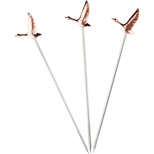 3PCS Stainless Steel Cocktail Picks Martini Fruit Stick for Party