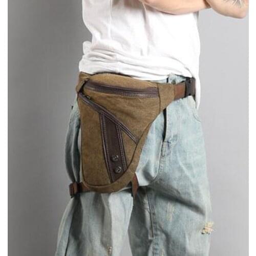 Bag Fashion Men Men Drop Leg Waist Bag Riding Nylon/Canvas Shoulder Crossbody Male Hip Bum Belt Bags travel Thigh Fanny Pack