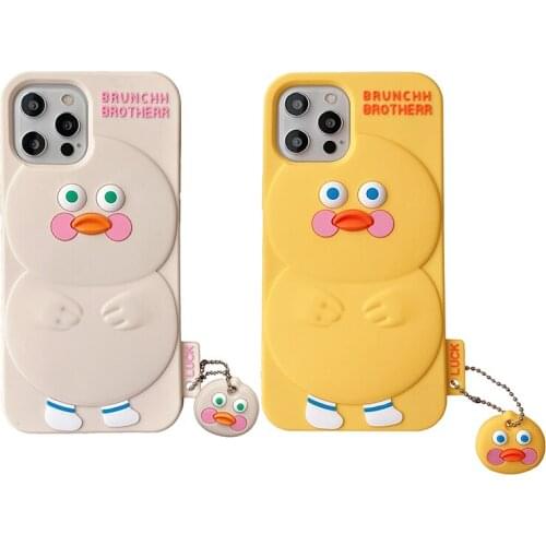 Cute Cartoon Brunchh Duck Case for iPhone 12 11 Pro X XR XS Max 6 6s 7 8 Plus SE 2020 mini Soft Silicone Cover