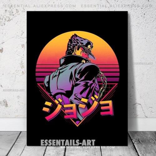 Retro Jotaro Kujo JoJos Bizarre Poster Decoration Print Picture Wall Art Canvas Bedroom Study Living Room Home Decor Painting