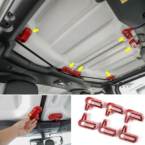 NEW Red ABS Hardtop Release Open Switch Trim Cover for 2018 for Jeep Wrangler JL NEW 6PC