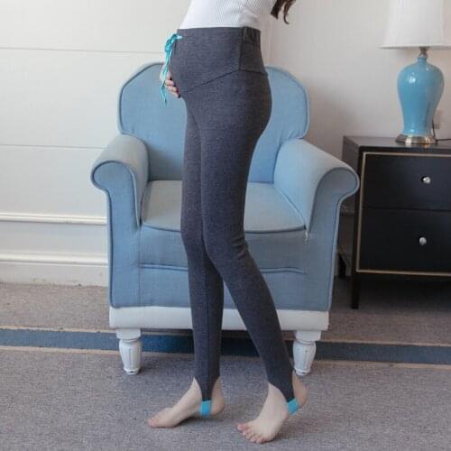New maternity autumn winter leggings trotters abdomen pants solid elastic cashmere maternity trousers pregnant women clothes