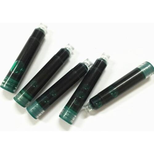 Wholesale 30pcs Disposable Green and purple Fountain Pen Ink Cartridge Refills Length Fountain Pen Ink Cartridge Refills