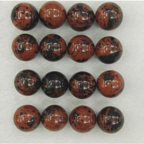 Wholesale 50pcs natural mahogany obsidian Stone 10mm No Hole round Ball Beads for jewelry making Free Shipping