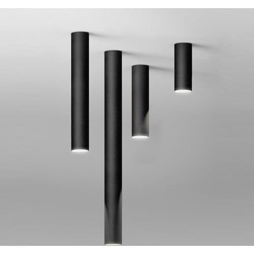 Nordic ceiling surface mounted spotlight modern led circular long tube indoor aluminum downlight bar shop corridor ceiling lamp