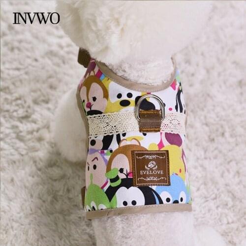 INVWO Cute Pet Harness High Quality Fabric Comfortable and Breathable Harness Bohemian Retro Style Rugged and Adjustable Harness