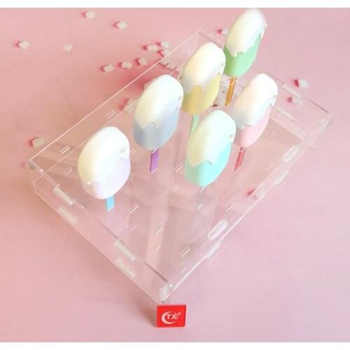 TX Clear Acrylic Cakesicle Stand Food Serving Dessert Tray Decorations Can hold 24 Cakesicles For All Kinds of Parties