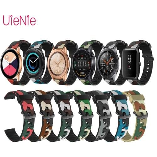 Camouflage Silicone Strap Black Buckle For Samsung S3 Buckle Band Replacement for Samsung series WristBand 20 22mm Bracelet belt
