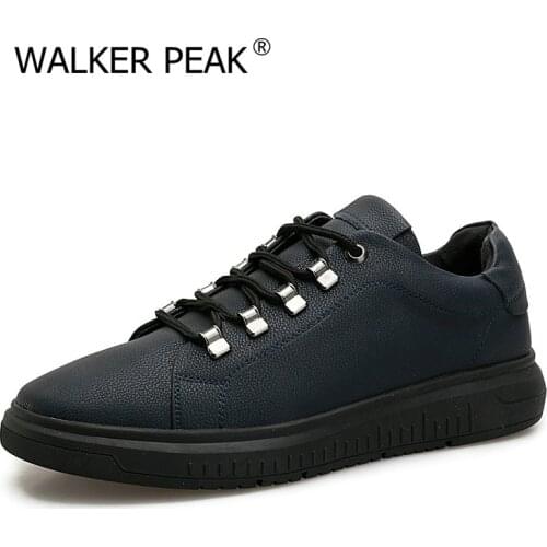 Mens Casual Shoes Genuine Leather Business Men Dress Shoes Autumn Winter Fashion Waterproof Lace-up Man Designer Footwear