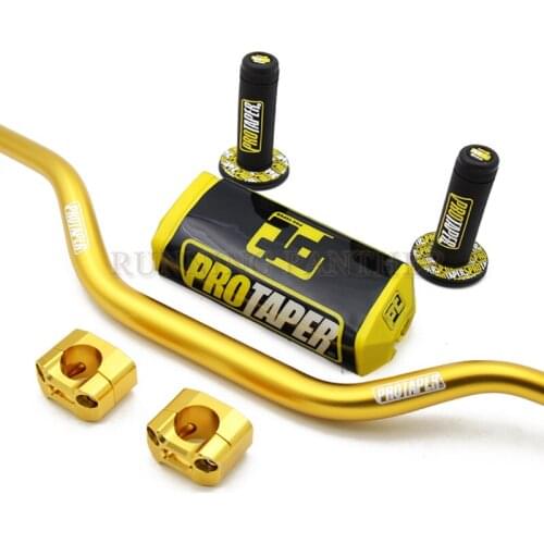 High quality 1 1/8'' Fat Bar 28mm Handlebar Grips Metal Mulisha Clamps Pad MX For HONDA KAWASAKI SUZUKI YAMAHA