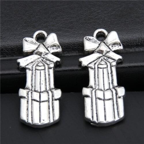 10pcs Silver Color Christmas Gift Box Charm Pendants Handmade Jewelry Accessories Making Fit Bracelet DIY A2949