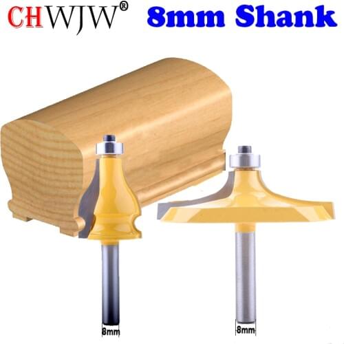 2PC 8mm Shank Thumbnail & Beaded 2 Bit Handrail Router Bit Set Line knife Woodworking cutter Tenon Cutter for Woodworking Tools