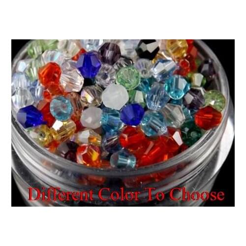 4mm 6mm 3mm 1000Pcs/lot strand Bicone Faceted Glass Cuts Looses Crystal Beads Colored Mixed bracelet hrh3 making Spacer