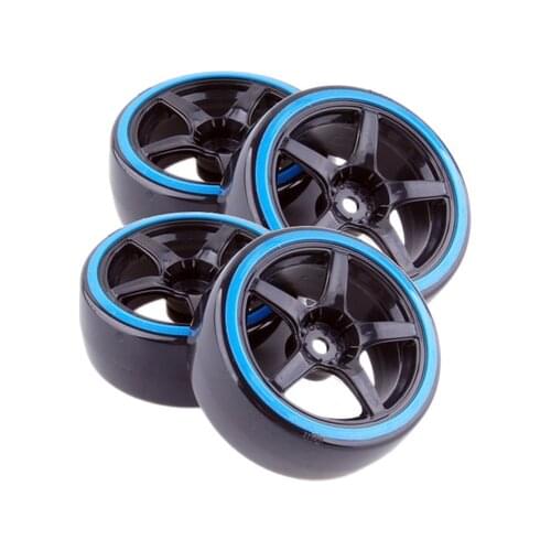 4pcs 1/10 Drift Car Tires 26*64MM Plastic Wheel Rim Hard Tyre Hex 12MM for HSP Tamiya HPI Kyosho 94123 D3 D4 CS XIS TT02 5002