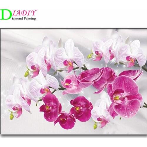 5D DIY Diamond Painting Orchid Picture Full Square/Round Diamond Mosaic Resin Embroidery Crafts Home Decor Gift set