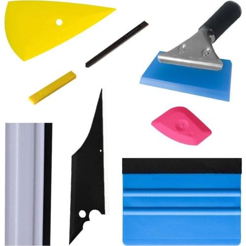 7 PCS Car Vinyl Wrapping Tools Rubber Jelly Conqueror Contour Squeegee Cutter Scraper Window Tint Tools Vehicle Glass Protective