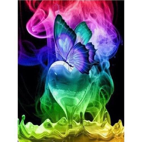 LUOVIZEM Diamond Painting Fantasy Butterfly Scenery DIY Full Square/Round Drill Mosaic Embroidery Cross Stitch Home Decor