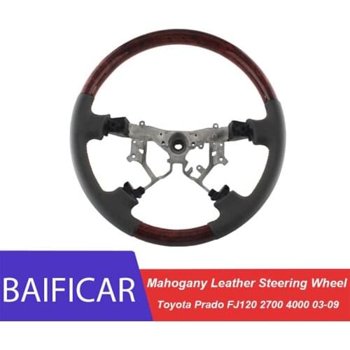 Baificar Brand New Mahogany Leather Modified Steering Wheel For Toyota Prado FJ120 2700 4000 2003-2009