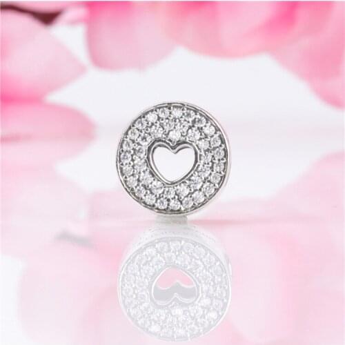Bewill Hot Sale 925 Sterling Silver Hollow heart-shaped beads Fit Original Bracelet Women Jewelry Making Gift