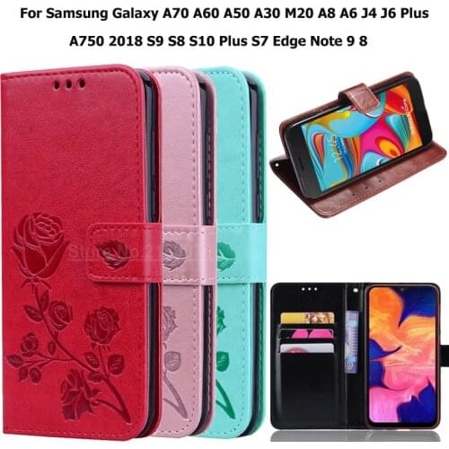 Galaxy A30 Case For Samsung Galaxy A70 A60 A50 M20 A8 A6 J4 J6 Plus A750 2018 S9 S8 S10 Plus S7 Edge Note 9 8 Flip Cover Capas
