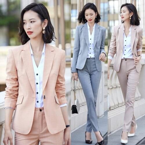 Formal Women Pant Suits Blazer and Jackets Sets Ladies Business Work Clothes Office Uniform Styles Pantsuits