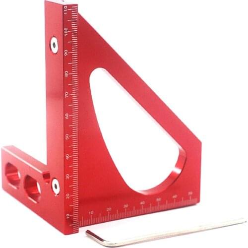 Woodworking Scribing Gauge Scriber Square Protractor Aluminum Alloy Triangle Ruler Measuring Tool for Carpenter