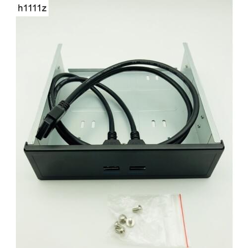 3.5" Floppy Disk Bay PC Front Panel Bracket HDD Drive Tray 4 Ports USB 3.0 Hub 5Gbps Super Speed with 20Pin Connector Cable