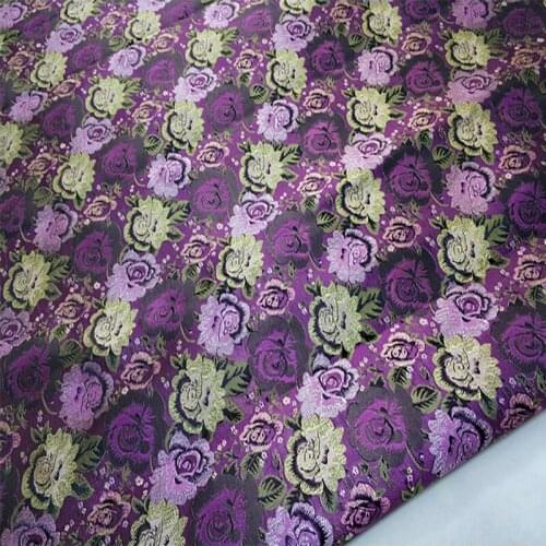 Purple Brocade Damask Jacquard Fabric Apparel Upholstery Cushion Curtain DIY Clothing Patchwork Material BY meter
