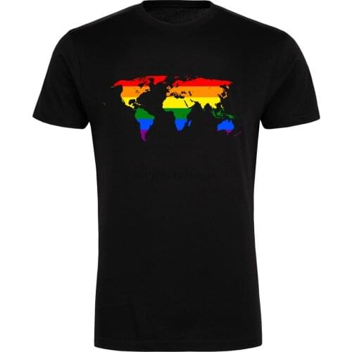 World Together Rainbow T-Shirt - Gay Pride Bi Lesbian Trans Lgbt Love Peace Funny Design Tee Shirt