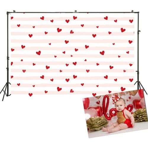 HUAYI Photography Backdrop Valentine Love Heart Photo Booth Background Customize Newborns Child Birthday Studio Backdrop XT-5646
