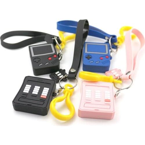 Game Console Mobile Phone Landline PVC Silicone Keychain Cute Key Ring Ornament Pendant for Women Girl Bag Car Key Holder Gift